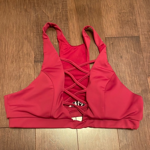 Burgundy Corset Sports Bra - Picture 2 of 5